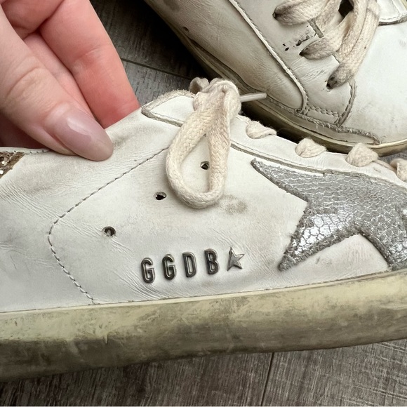 Golden Goose Superstar Sneakers Leather Snake Print Gold Glitter Heel Sz 38 (8) - Picture 10 of 16